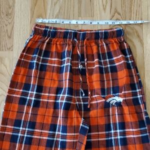 NFL Denver Broncos Orange and Navy Plaid Pajama Pants